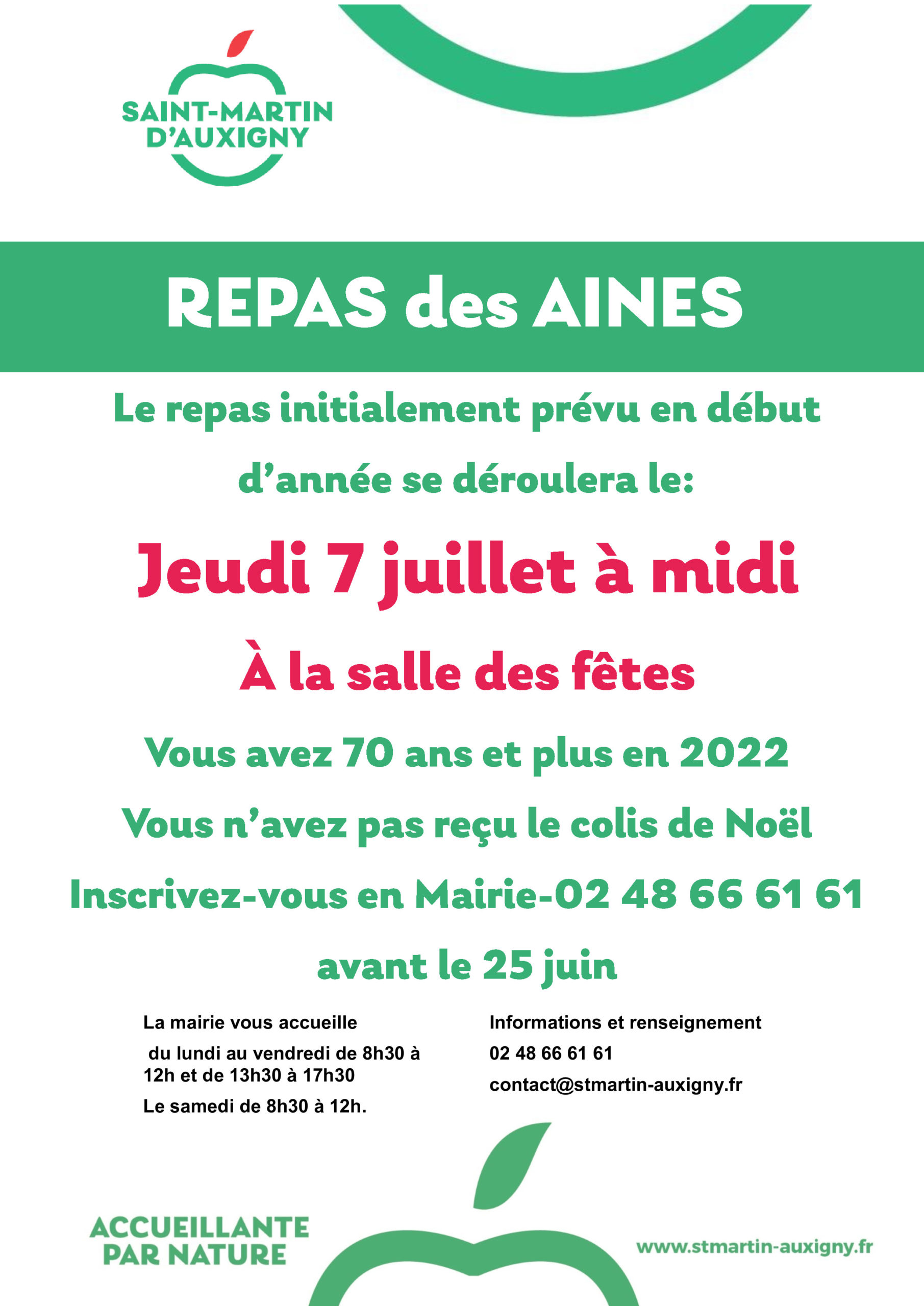 Information repas des aînés