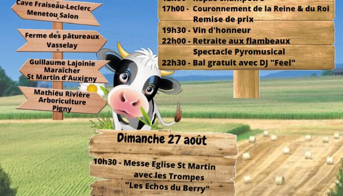 Comice 2023 du canton de Saint-Martin-d’Auxigny :  le programme officiel du week-end