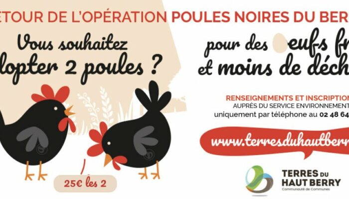 Deuxième édition 2025 de l’opération  « Poules noires du Berry » !