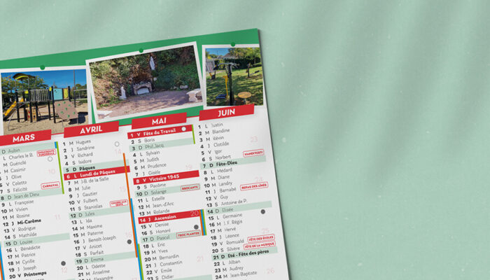 Le calendrier 2026 de la commune est disponible