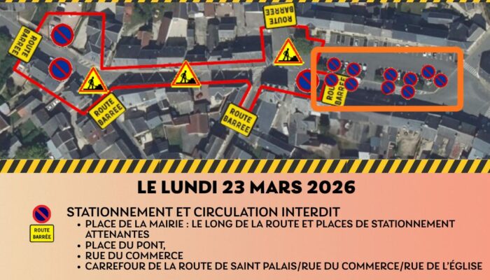 [Information travaux] : Circulation et stationnement lundi 23 mars