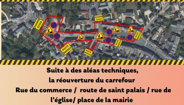 Travaux du centre-bourg : point d’étape et report de la réouverture au 7 mai 2026