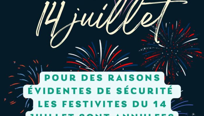 Annulation des festivités du 14 juillet