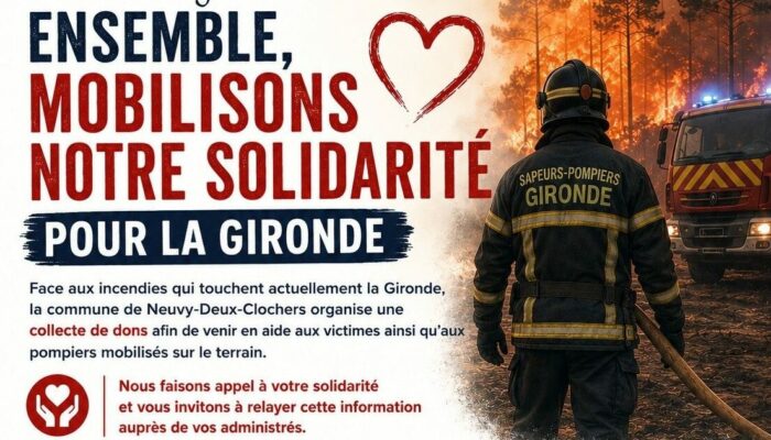 Appel à solidarité- incendies en Gironde