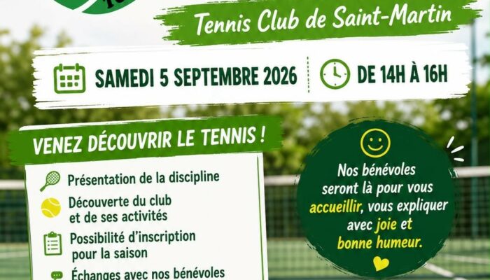 Journée portes ouvertes : Tennis Club de Saint Martin